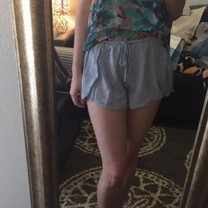 Pale Blue Linen Blend Shorts